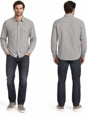 INC Men's Soft Grey Button Down Size Small EUC